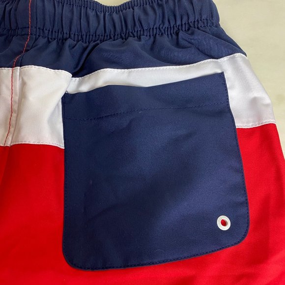 NWT Speedo Swim Trunks stretch, water repellant, UPF, red white blue, 4th july S - Picture 3 of 5